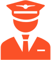 Orange aviator uniform graphic